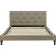 thumbnail image 2 of Premier Sierra Full Upholstered Platform Bed Frame, Taupe with Bonus Base Wooden Slat System, 2 of 4