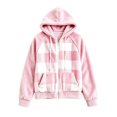 thumbnail image 4 of QUNYINEY Hooded Sherpa Fleece Jackets for Women Plus Size Winter Plaid Zipper Outerwear Jackets Warm Long Sleeve with Pockets Coats, 4 of 7