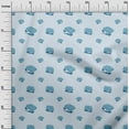 thumbnail image 2 of oneOone Georgette Viscose Turquoise Blue Fabric Food Sewing Material Print Fabric By The Yard 42 Inch Wide, 2 of 3
