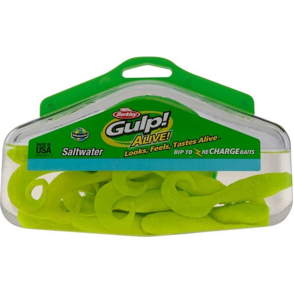 Gulp! Alive!® Saltwater Swimming Mullet, Chartreuse