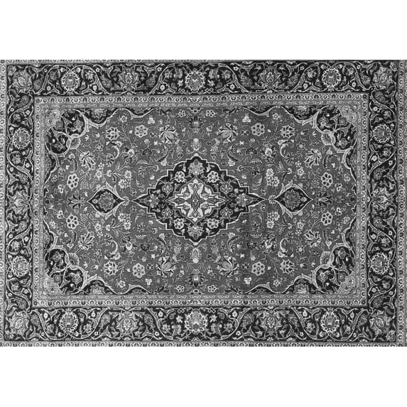 Ahgly Company Indoor Rectangle Medallion Gray Traditional Area Rugs, 2' x 4'