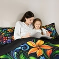 thumbnail image 5 of Manfei Colorful Leaf Full Size Comforter Sets,Rustic Botanical Bedding Comforter Set,Boho bohemian Style Bedding Sets For Kids,Breathable Home Decor Reversible,3pcs, 5 of 8