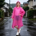 thumbnail image 4 of Yhmxh Waterproof Rain Ponchos for Adults, Reusable EVA Raincoats, Heavy Duty Rain Coat with Drawstring Hood, Unisex Rain Cape with Side Snap Button for Cycling Commuting Hiking Camping Travel Outdoor, 4 of 6