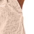 thumbnail image 6 of Nestiefly Cotton Linen Shorts Men Elastic Waist Knee Length Beach Shorts Lightweight Big and Tall Casual Short with Pockets Pink L, 6 of 9