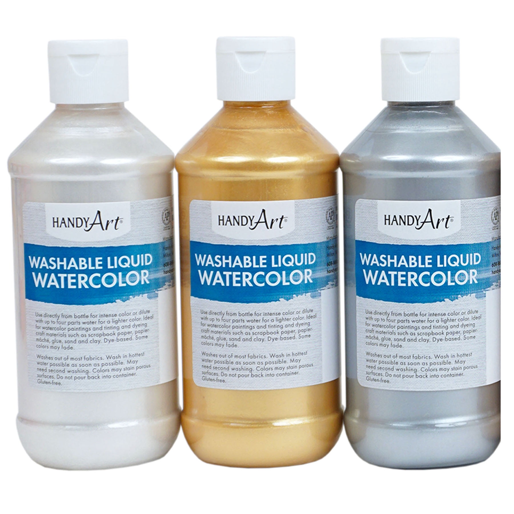 Handy Art Metallic Liquid Watercolor, 8 oz, Set of 6