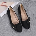 thumbnail image 5 of Gpaecead Women's Pearl Pendant Mesh Bow Ballet Flats Faux Suede Cushioned Slip On Non Slip Shoes For Weddings, Work And Parties, Black, 5 of 5