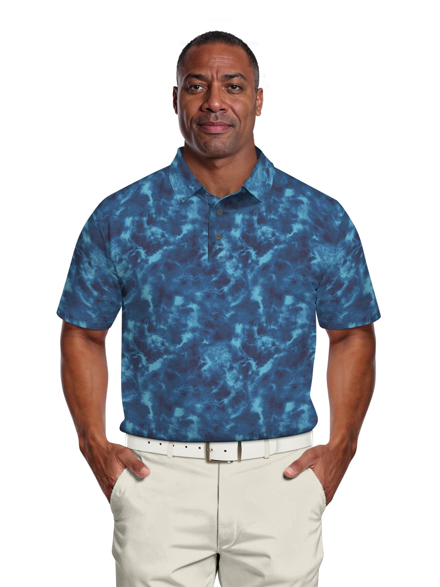 Ben Hogan Men's & Big Men's Performance Watercolor Camo Short Sleeve Golf Polo Shirt, Sizes S-5XL