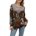 thumbnail image 1 of Jersey YESNO de punto extragrande estampado para mujer, 2XL S01, 1 of 5