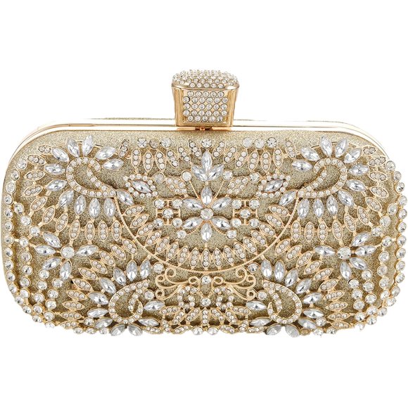 UTAH-Crystal Women Evening Clutch Rhinestone Bag Bling Purse Glitter Radiant Shouder bag for Christmas Bridal Wedding Party