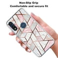 thumbnail image 3 of Motorola Moto E (2020) Case, Rosebono Bling Glitter Sparkle Laser Polygon Marble Graphic Fashion Cute Colorful Skin Cover Shockproof Case for Motorola Moto E (2020) Case, 3 of 5