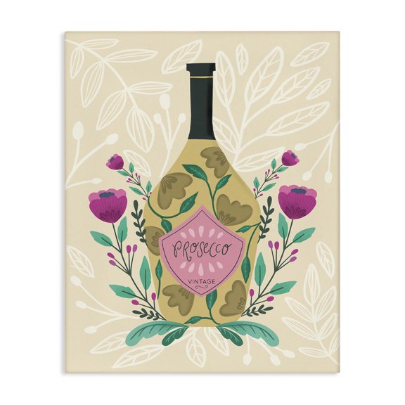 Stupell Industries French Country Chic Floral Alcohol Bottle Canvas Art, 16 x 20, by Louise Allen Designs