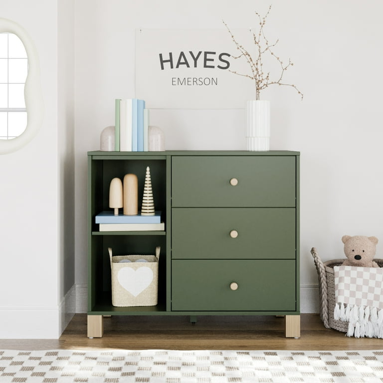 Storkcraft California 3 Drawer Combo Dresser - Olive/Driftwood Storkcraft California 3 Drawer Combo Dresser - Olive/Driftwood