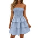 thumbnail image 3 of TaTaai Women‘s Strapless Tiered Dress, Off Shoulder Sleeveless Summer Dress, Solid Color Layered A-Line Midi Dress, Casual Beach Party Wear Gift, 3 of 7