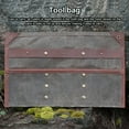 thumbnail image 4 of Tableware Storage Bag Leather Cutlery Outside Roll Spoon Fork Organizer Outside Barbecue Camping Kitchen Cookware Flatware Green, 4 of 7