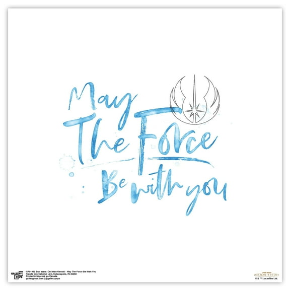 Gallery Pops Star Wars: Obi-Wan Kenobi - May The Force Be With You Wall Art, Unframed Version, 12" x 12"