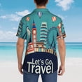 thumbnail image 6 of Xecao Let's go Travel print Hawaiian shirt - a stylish short-sleeve button-down for men, perfect for casual beach and tropical outings., 6 of 9