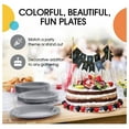 thumbnail image 5 of Party Solids Silver Disposable Plates for Party Supplies - 100 Pcs (50-7" & 50-9") Dessert & Dinner Plate Set - Heavy Duty 350 GSM Plastic Dinnerware, 5 of 7