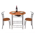 thumbnail image 2 of Tcbosik 3-Piece Modern Dining Table Set, Space Saving Dinette Table Set, Small Table with Storage Shelf & 2 Chairs, Kitchen Table Set with Metal Frame for Breakfast Nook, Light Brown, 2 of 9