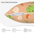 thumbnail image 5 of Velvet Decorative Throw Pillow Covers Set of 2, Soft Square Cushion Cover with Invisible Zipper Cute Vegetables Printing, 18"x18", 5 of 7