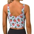 thumbnail image 4 of Uemuo Strawberries Pattern Women's Sports Bra - High Impact Support, Breathable, and Comfortable Athletic Bra for Running, Yoga, and Workouts, 4 of 9