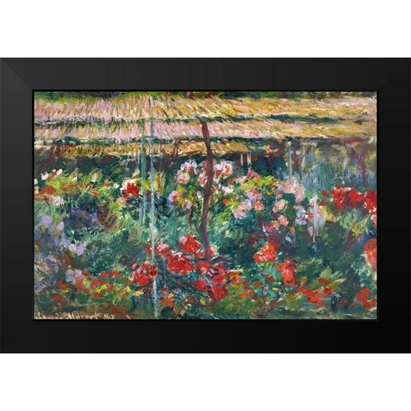 Monet, Claude 14x11 Black Modern Framed Museum Art Print Titled - Peony Garden 1887