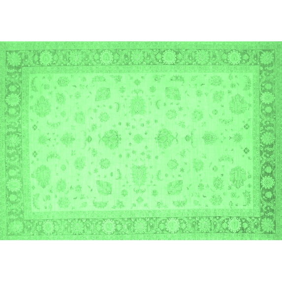 Ahgly Company Indoor Rectangle Persian Emerald Green Traditional Area Rugs, 8' x 10'