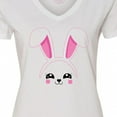 thumbnail image 4 of Inktastic Happy Easter Cute Pink Bunny Face Women's V-Neck T-Shirt, 4 of 5