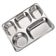 thumbnail image 3 of 1pc Acero inoxidable 5 compartimentos Bandeja Comida rápida Servir Placa para la escuela de hogar, 3 of 8
