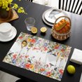 thumbnail image 4 of Vintage Flowers Placemats Set of 6, Spring Floral Botanical Pastoral Washable Wipeable Table Mats for Dining Tables, Indoor Outdoor Kitchen Place Mats for Holiday Party Table Decor, 4 of 9