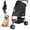 Black, variant on Zoolike 3 Wheel Pet Stroller Cat Dog Stroller Foldable Jogging Travel Perros Carrier for Small Medium Dogs,Puppy Stroller,Gray