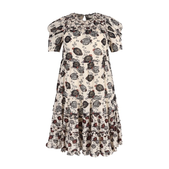 Pre-Owned Cassian Cassian Floral Dress in Cream Cotton