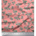 thumbnail image 1 of Soimoi Crepe Silk Fabric Leaves & Rose Floral Fabric Prints By Yard 42 Inch Wide, 1 of 3