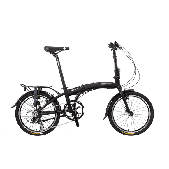 Wonder - SOLOROCK 20" 8 Speed Aluminum Folding Bike, V Brake - Black