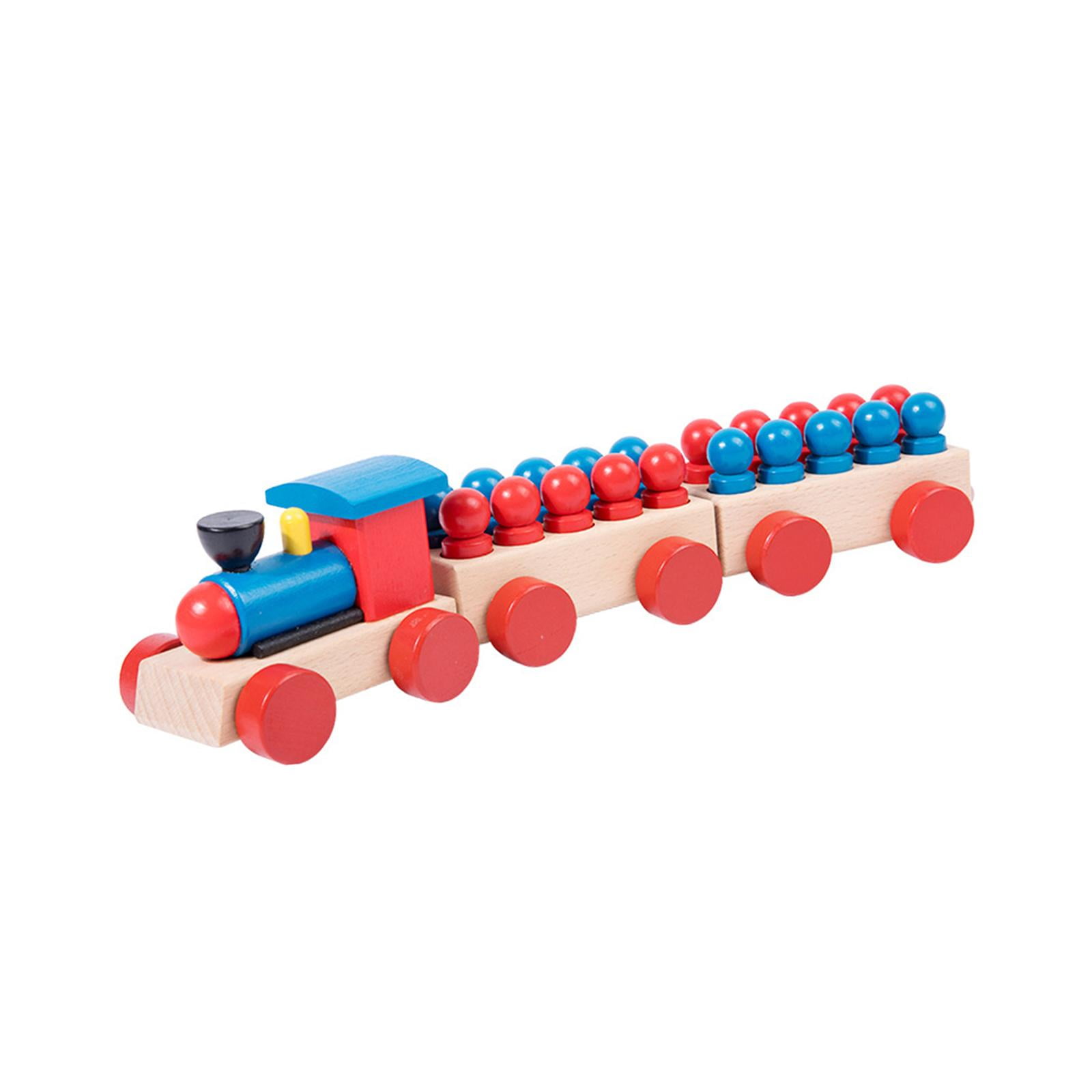 Wooden Stacking Train Teaching Aids Preschool Educational Toys Problem ...