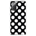 thumbnail image 1 of DistinctInk Clear Shockproof Hybrid Case for Samsung Galaxy Note 20 (6.7" Screen) - TPU Bumper, Acrylic Back, Tempered Glass Screen Protector - White & Black Polka Dots, 1 of 3