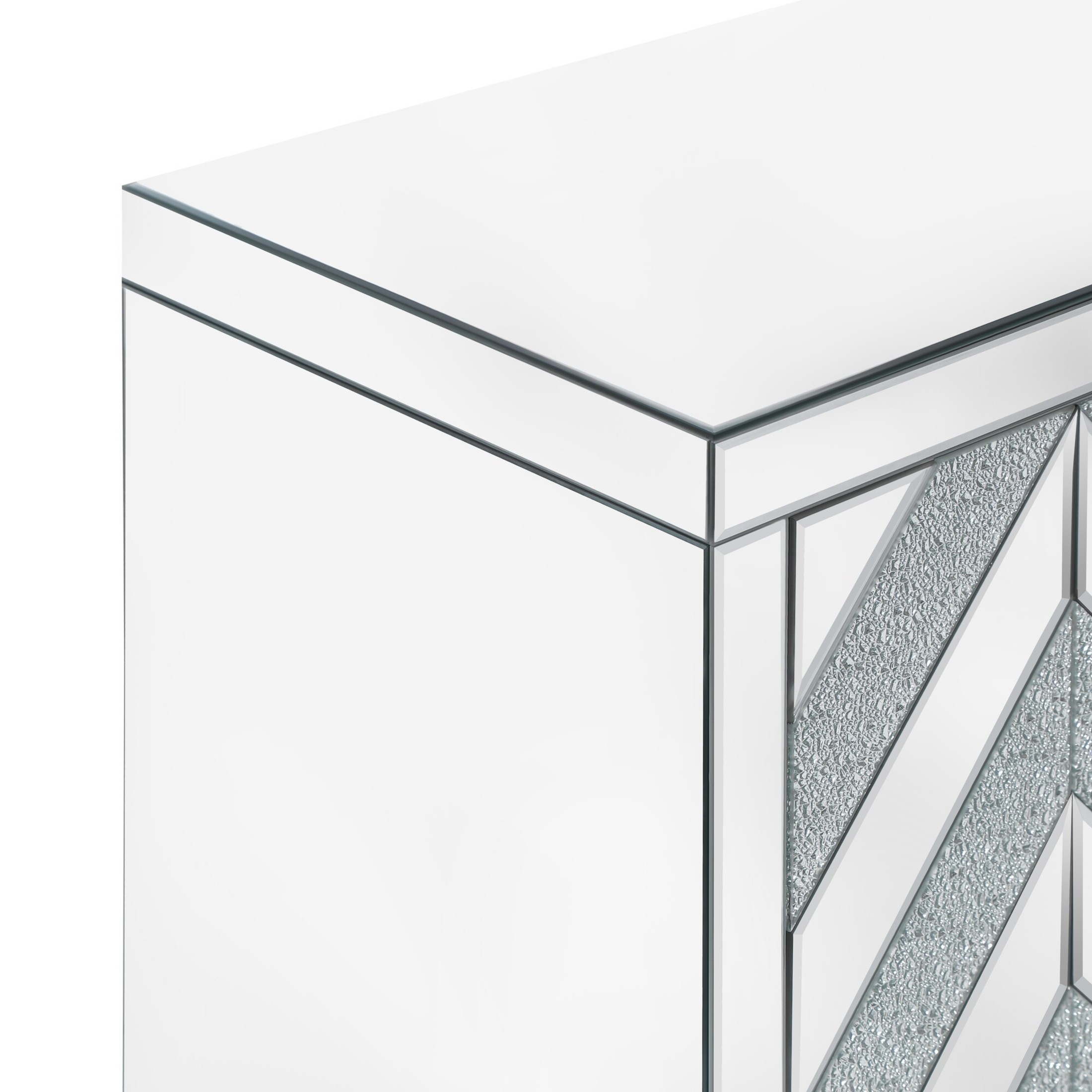 Noble House Storage Cabinet with Mirror Trim and M Shape Design Spliced Combination For Living Room, Dining Room, Entryway, Kitchen, Silver+Grey