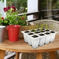 thumbnail image 5 of Kumdkd 12 Cell Seed Tray with Drainage Holes, Reusable & Durable, Clear for Root Monitoring, Easy to Repotted Without Root Damage, 1-Pack, 12 Cells per Tray, 5 of 5