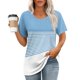 thumbnail image 4 of Camisetas de Manga Corta para Mujeres Moda Impresa Cuello Redondo Camiseta, Lentejuelas Detalle para Primavera Verano Casual Y Fiesta, 4 of 9