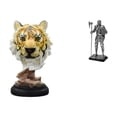 thumbnail image 1 of Escultura de cabeza de tigre, escultura de mesa, figura de cabeza de animal, figura de escritorio, adorno de resina, estatua de caballero, adecuada pa, 1 of 8
