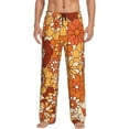 thumbnail image 2 of Goofa Hippie Flower Printed Soft Pajama Pants for Men, Wide Leg Comfy Casual Lounge Yoga Pants-X-Large, 2 of 9