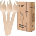 thumbnail image 1 of Pantry Value [100 Count] Disposable Wooden Forks, Splinter-Free Biodegradable, Eco-Friendly Utensils for Outdoors, Parties, and Events, 1 of 6