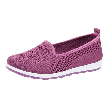 

Solid color Slope heel Sneakers for Women Breathable Lace Up Shoes Flats Casual Shoes Unisex Lightweight Work Shoes Sporty Breathable Slip Work Trainers Purple