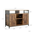 thumbnail image 3 of Sideboard, storage cabinet with open shelves for kitchen dining room living room, industrial style, Rustic Brown, 43.7x15.74x31.5Inches, 3 of 8