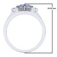 thumbnail image 3 of Dazzlingrock Collection 14K Round Cut Blue Sapphire & White Diamond Heart Bridal Engagement Ring Band Set, White Gold, Size 6.5, 3 of 4