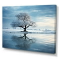 thumbnail image 2 of Designart "Wintry White Lakeside Scenery I" Winter Landscape Wall Art Living Room, 2 of 7