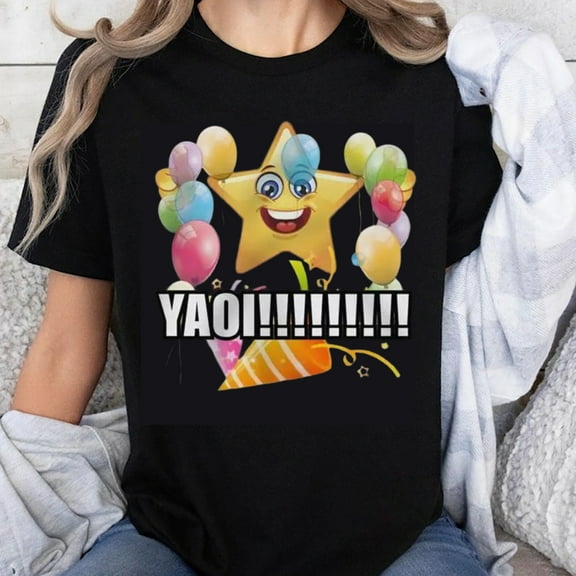 100% Cotton Yaoi Star Balloons Funny Graphic Tee Shirt Women Men Unisex Casual Top Party Celebration Gift Wear