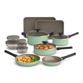 thumbnail image 2 of Bella 21 Piece Ceramic Non-Stick Cookware and Utensil Set, Seaglass, 2 of 8