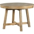 thumbnail image 5 of Natural Wood Wash Dining Table - Seats 6 Comfortably Round Extendable In Wash. Constructed With Solid Wood, , Rubber Wood. 6. Adjustable 42" To 58" 16" Leaf, 5 of 5
