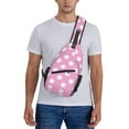 thumbnail image 6 of Lsque Pink And White Polka Dot Pattern Cross Chest Bag Diagonally – Premium Durable Front Chest Sling with Adjustable Padded Strap, High-Capacity Storage, 6 of 8