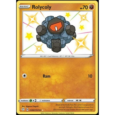 Pokemon Shining Fates Shiny Rare Rolycoly SV067